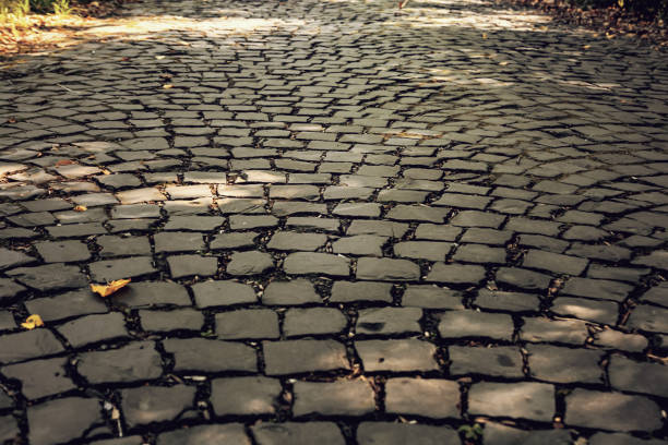 istock Texture of a stone road 1269498430