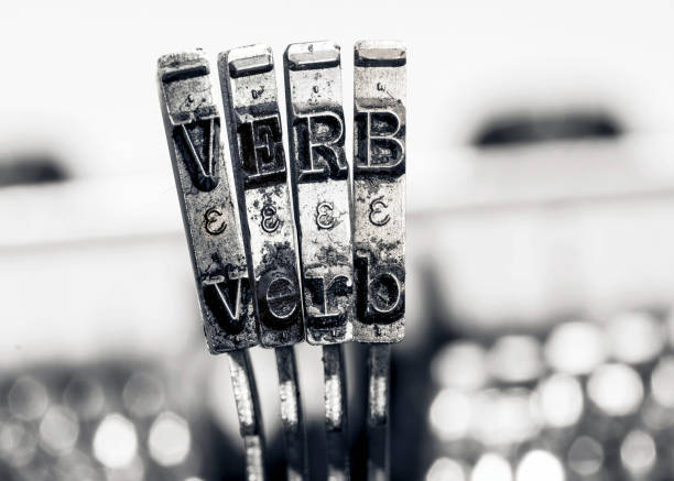 the word  VERB  with old typwriter keys the word  VERB  with old typwriter keys  monochrome verb stock pictures, royalty-free photos & images