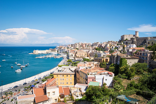 landscape of the city of Gaeta from Monte Orlando. Italy