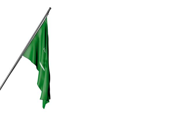 istock pretty feast flag 3d illustration
 - Saudi Arabia flag hangs on a diagonal pole isolated on white 1269499241