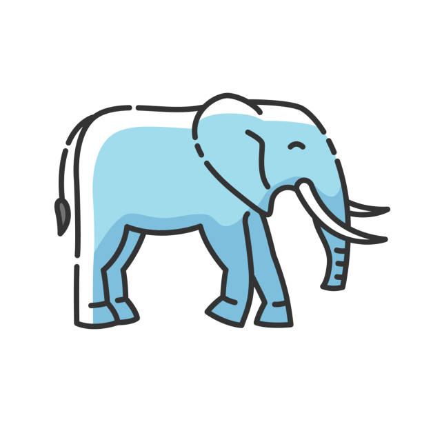 150 Clip Art Of A Simple Elephant Outline Illustrations & Clip Art - iStock