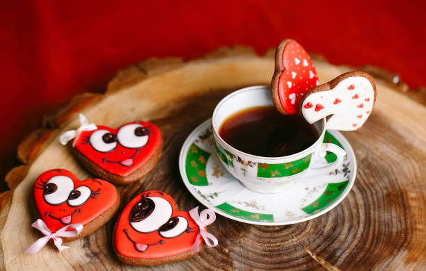 istock Spice tea on a wooden stand on Valentine's Day. 1269500843