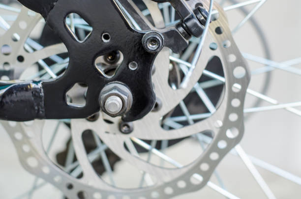 istock Rear disc brake system close-up on a bicycle. 1269505754
