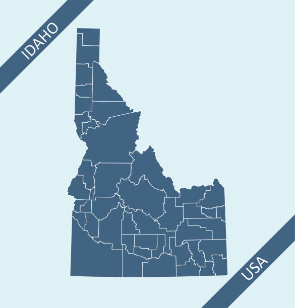 mapa hrabstw idaho - the eagle stock illustrations