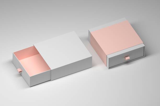 Two square gift boxes mockups with color accents