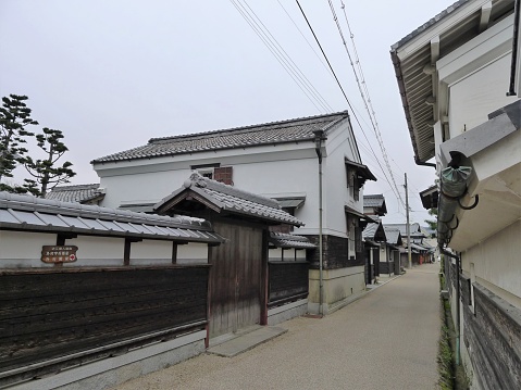 Higashiomi, Shiga, Japan - April 19, 2012: Gokasho is an unique and traditional town in Japan. It is designated as traditional buildings conservation area. Famous for merchant residents.