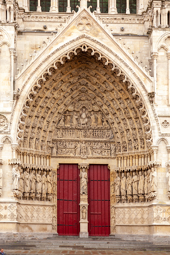 The medieval Cathedral of Our Lady of Amiens (In french: Basilique Cathédrale Notre-Dame d'Amiens). \n\nIt is a Roman Catholic church and is the seat of the Bishop of Amiens. It is  overlooking the River Somme in the city Amiens. It was built in the 13th century in the gothic style.\n\nAmiens is the administrative capital of the Picardy region of France.