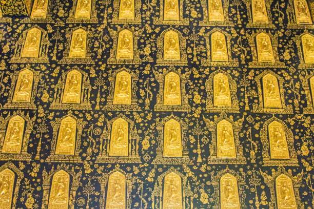 Old unused decorative carpets stored away, home carpet storage, garage sale items, used second hand household goods abstract concept, getting rid of, nobody, object closeup, no people. Two carpets