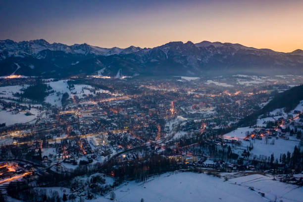 istock Stunning illuminated Zakopane in winter, Tatra mountains 1269524899