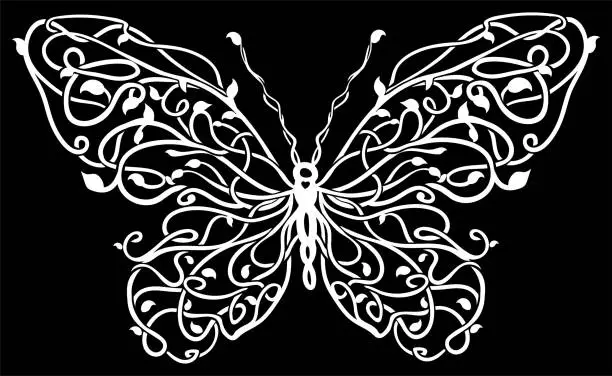 Vector illustration of Celtic butterfly.