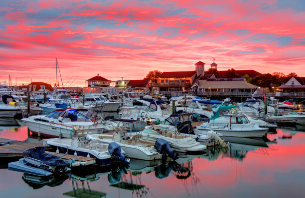 istock Sunset over Marina Bay in Quincy, Massachusetts 1269525817