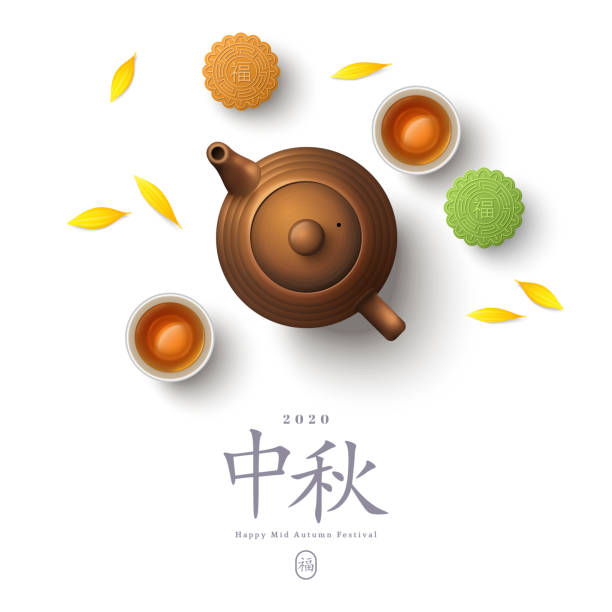 chinesische teekanne und tasse - tea cup tea green tea chinese tea stock-grafiken, -clipart, -cartoons und -symbole