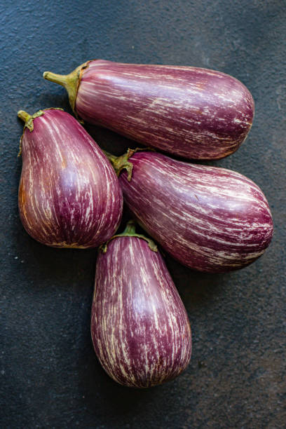 istock eggplant fresh vegetables on the table serving portion size top view place copy space for text 1269528496
