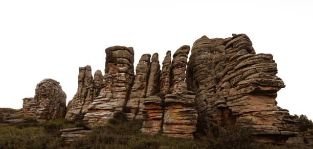 china asihatu stone forest em backgroud branco - the stone forest - fotografias e filmes do acervo