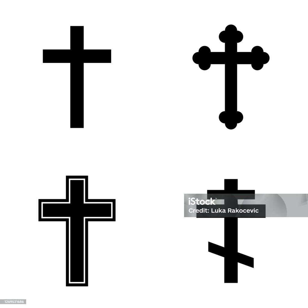 Religion cross icon set Religion cross icon set. Vector illustration Religious Cross stock vector