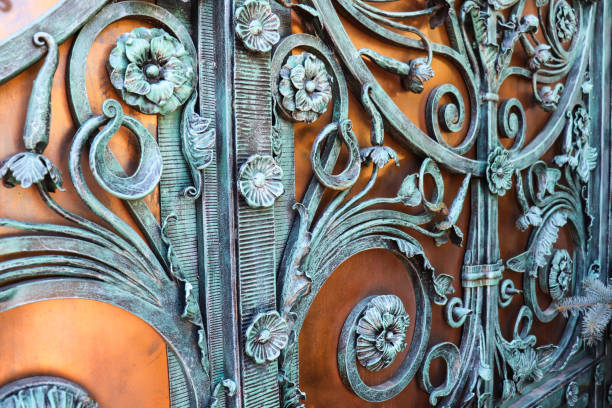 istock forged lattice on the gate 1269532686