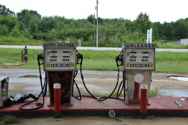 istock Fuel Pumps at Abandoned Gas Station 1269536344