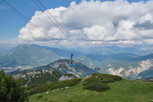istock Cable car in the mountains 1269538095