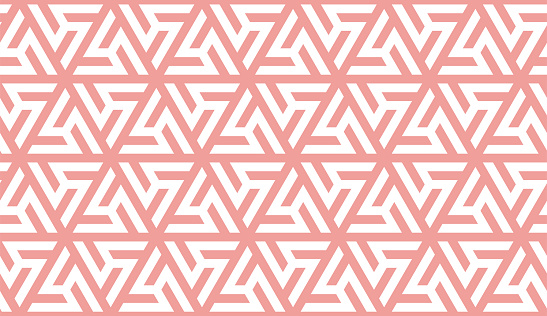 Windshell Pattern Windmill Coral Color Seamless Geometric Pattern Vector Repeating ...