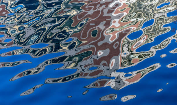 текучий фон на волнах - fluidity liquid blue wave стоковые фото и изображения
