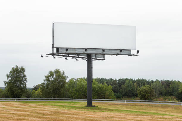 istock Large billboard with horizontal blank space in a field next to road 1269562815