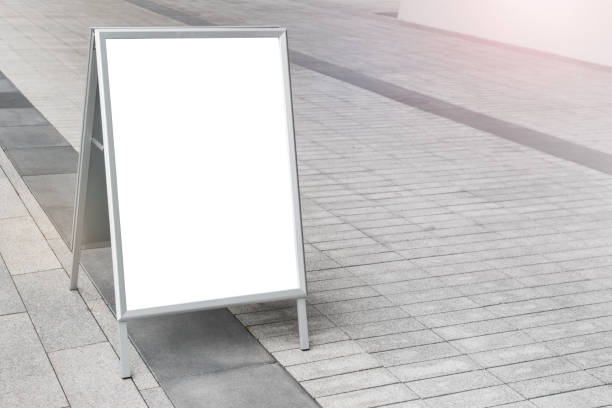 Ground commercial billboard stand with blank space stock photo