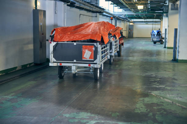 istock Trolley stored with passengers baggage at an airport 1269570283