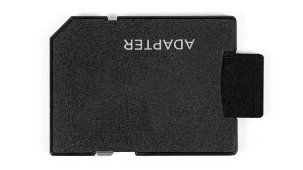 istock Top view of microSD memory card in adapter on white background 1269576333