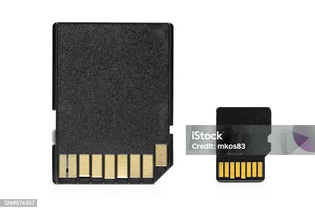 Microsd Background Microsd Memory Card With Adapter On White Background Stock Photo ...