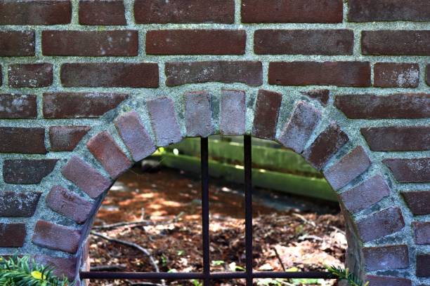 istock Old brick wall. Texture of old weathered brick wall panoramic background 1269578780