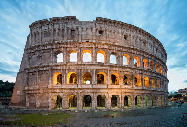 istock Roman Colosseum illuminated at sunset 1269581407