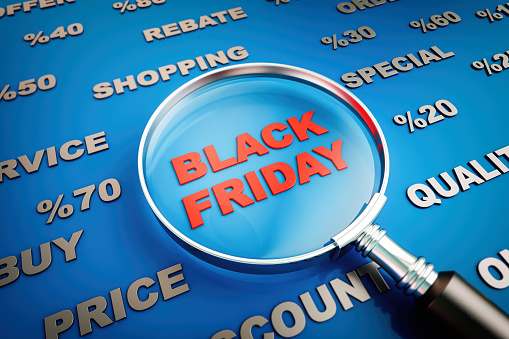 Black Friday, Magnifying Glass, Close-up, Searching