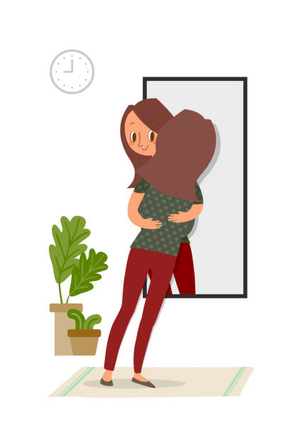 Ilustración de Autoaceptación Mujer Abrazada Con Su Reflejo En El Espejo  Ilustración De Concepto De Autóctil y más Vectores Libres de Derechos de  Acuerdo - iStock