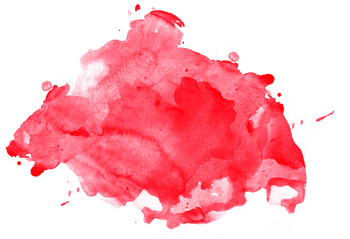 Red watercolor background on white watercolor paper. My own work.