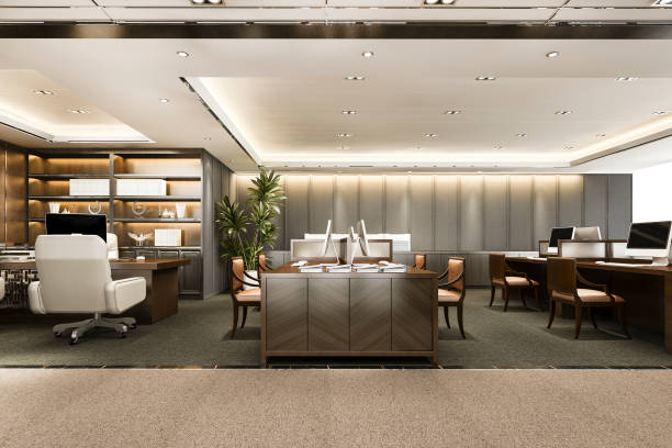 istock 3d rendering business meeting and working room on office building 1269593926