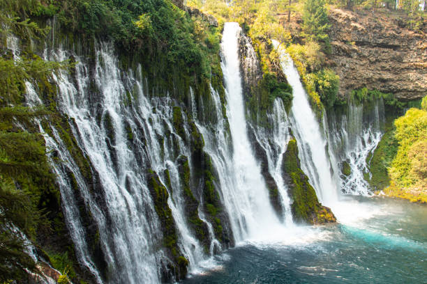 Burney Falls Majestic Burney Falls in Northern California burney falls stock pictures, royalty-free photos & images