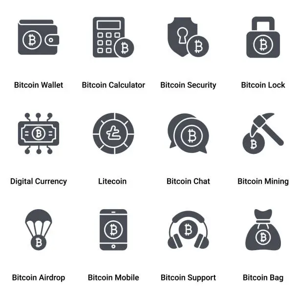 Vector illustration of Bitcoin and Cryptocurrency Mining