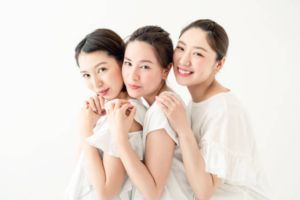 アジアの女の子のグループの美しさの概念。