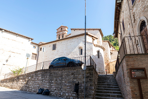 gubbio,italy august 29 2020:church of San Marziale in the town of Gubbio
