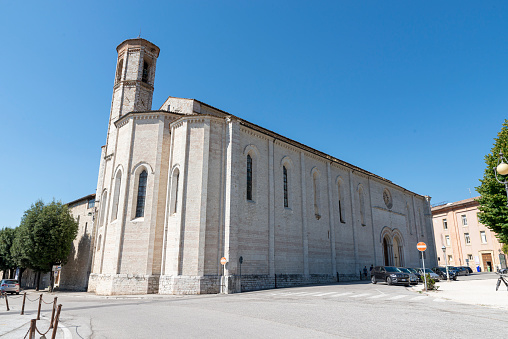 gubbio,italy august 29 2020:church of San Francesco in the town of Gubbio