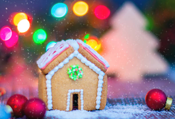 istock Christmas gingerbread handmade decorated with patterns and covered with icing. 1269634487