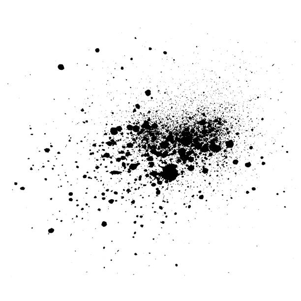 istock Vector black and white ink splash, blot and brush stroke, spot, spray, smudge, spatter, splatter, drip, drop, ink blob Grunge textured elements for design, background. 1269639916