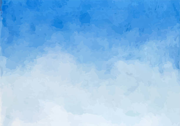 ilustraciones, imágenes clip art, dibujos animados e iconos de stock de fondo de acuarela simple del cielo - sky watercolour paints watercolor painting cloud