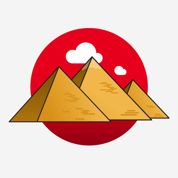 икона/символ пирамид гизы в египте. - giza khafre monuments travel backgrounds stock illustrations