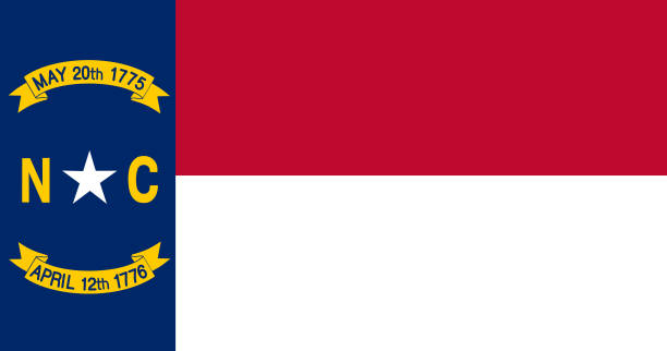National flag of North Carolina, Vector illustration, Vector of North Carolina Flag. National flag of North Carolina, Vector illustration, Vector of North Carolina Flag. us state flag stock illustrations