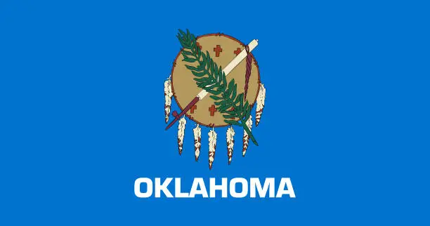 Vector illustration of National flag of Oklahoma, Vector illustration, Vector of Oklahoma Flag.