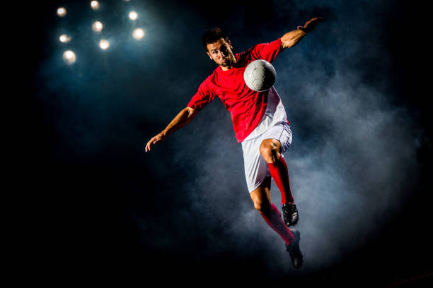 istock Soccer player about to volley the ball 1269652771