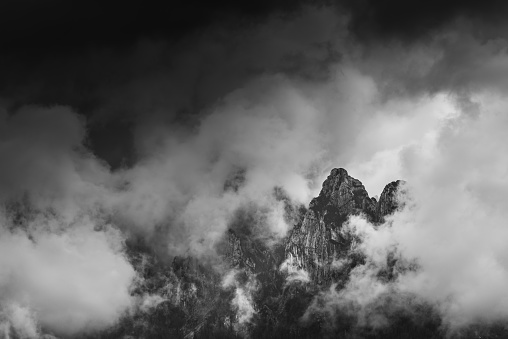 dark cloudscape in the mountains