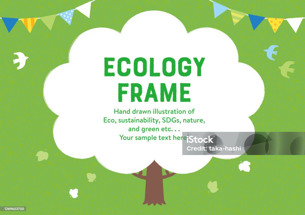 Ecosystem Frame Ecological Handpainted Illustration Frame Of A Tree Stock Illustration ...