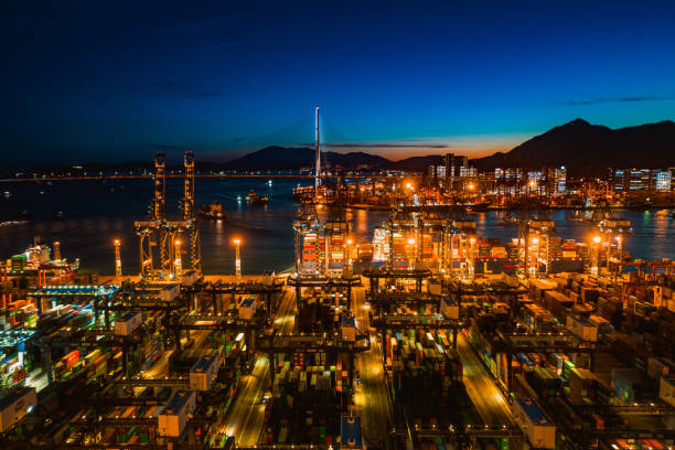 istock Container Cargo freight ship Terminal in Hong kong 1269659534